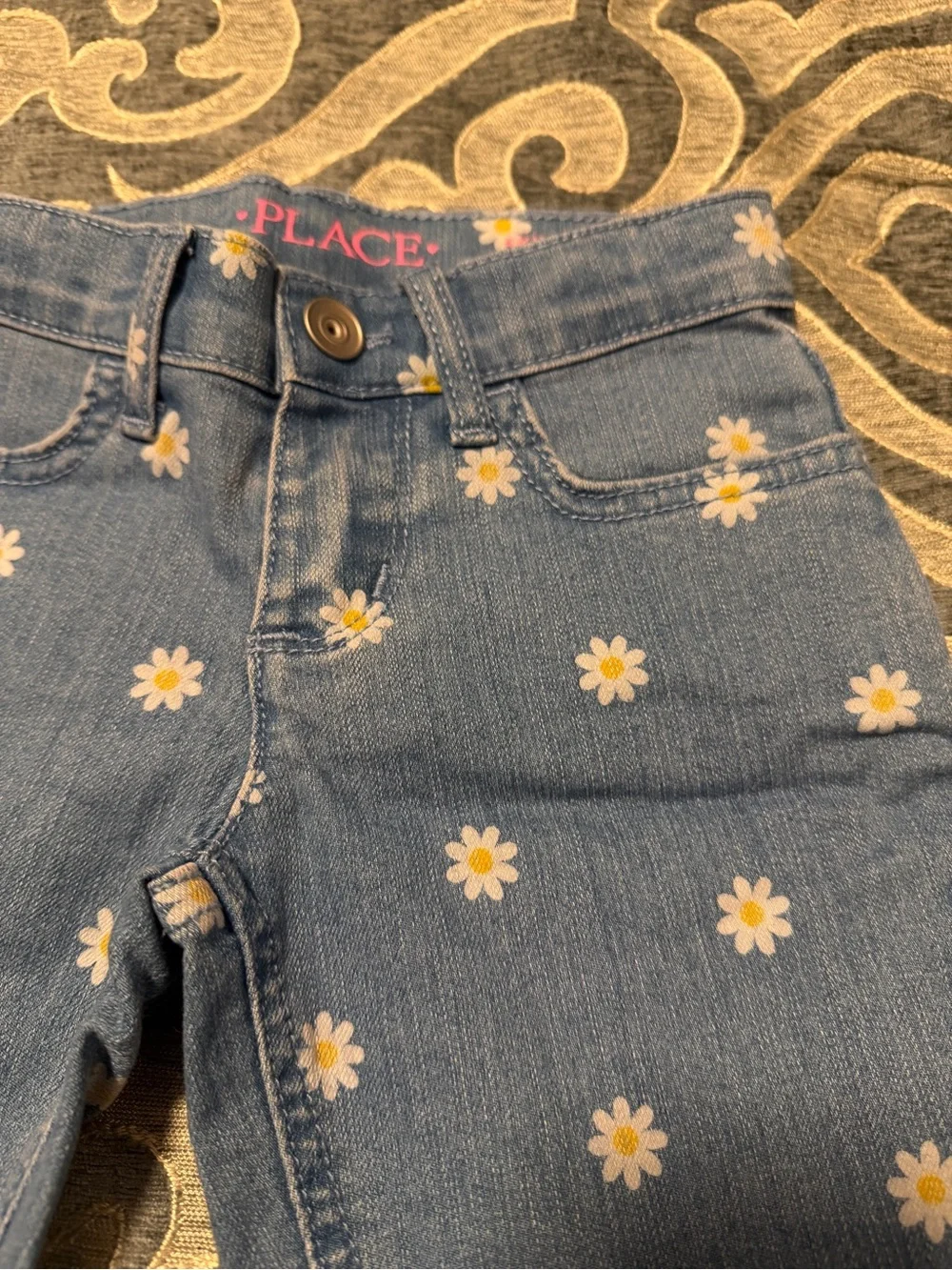 The Children's Place Blue Denim Daisy Print Shorts